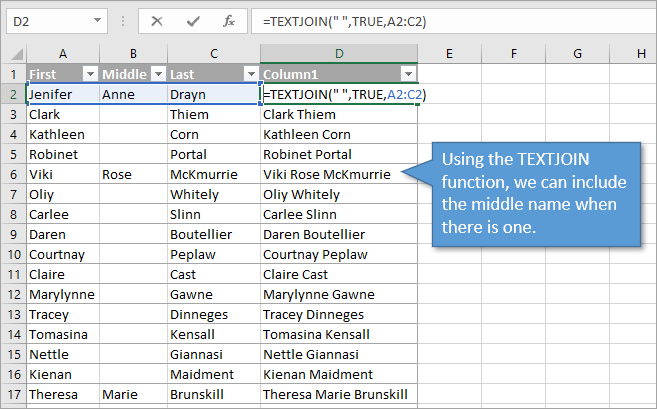 3 Ways to Combine in - Formulas, Functions Power - Excel Campus