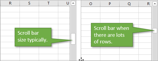 Vertical scroll bar size comparison

