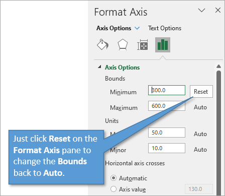 Reset Bounds on Format Axis Pane