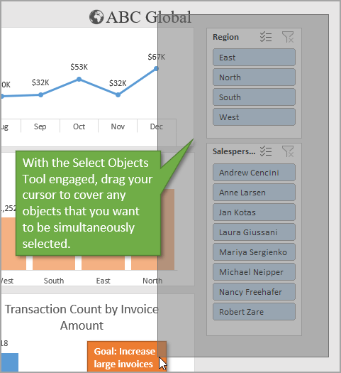 Select Objects Tool to select multiple objects simultaneously