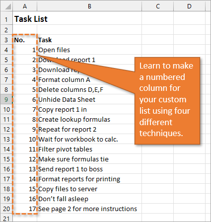 4 Ways to Create Numbered Lists in Excel