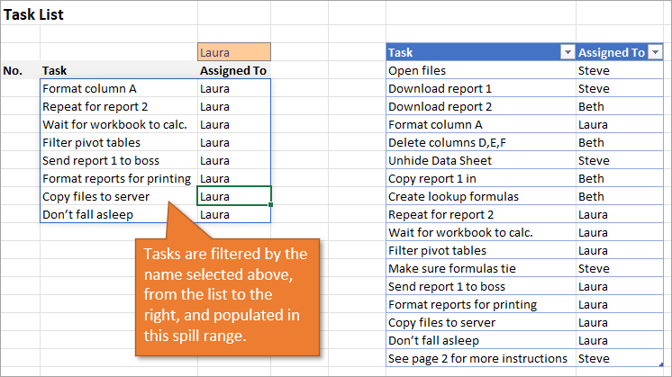 spill range filter function