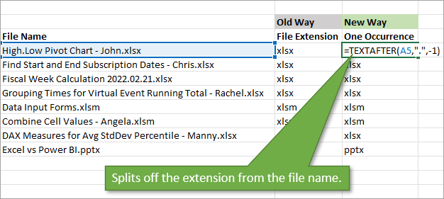 Split file extension

