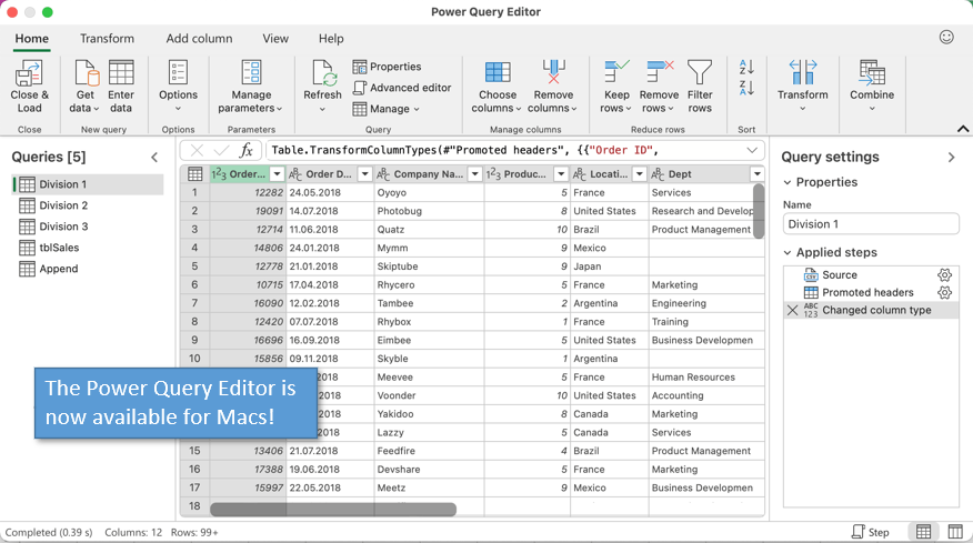 Power Query Editor for Mac