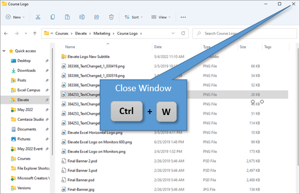 Đóng cửa sổ File Explorer