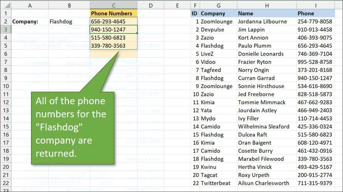 Return Multiple Values with the FILTER Function - Excel Campus