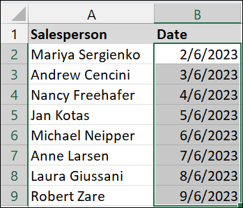 Fill sequential months using the Autofill Options Menu.
