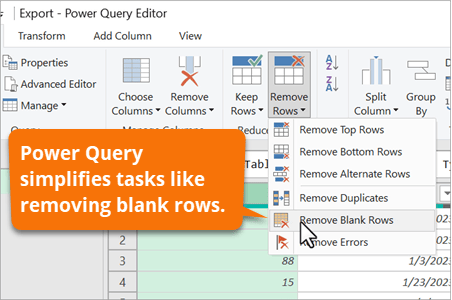 Delete Blank Rows in Excel with Power Query