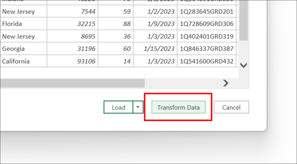 transform data with power query to clean up messy excel data