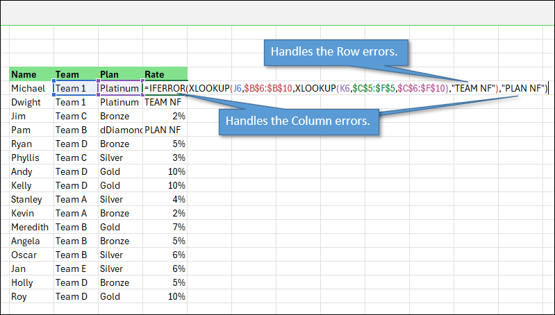 Advanced double xlookup formula